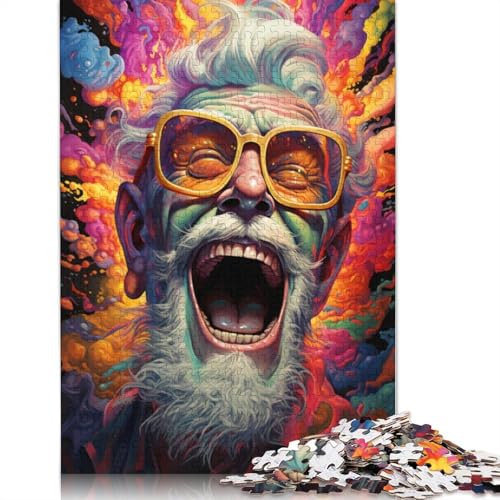 Lustiges Puzzle für Erwachsene 1000 Teile „Glücklicher Alter Mann“ Puzzles für Papierpuzzles pädagogisches Spielzeug zum Stressabbau Puzzle 1000 Teile (38 x 26 cm) von wuzihanptpt
