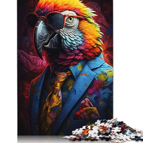 Lustiges Puzzle für Erwachsene 1000 Teile Malerei bunter Papagei Puzzles für Papierpuzzles pädagogisches Spielzeug zum Stressabbau Puzzle 1000 Teile (38 x 26 cm) von wuzihanptpt