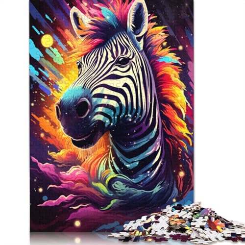 Puzzle „Farbiges Zebra“ 1000 Teile Holzpuzzle für Erwachsene und Kinder ab Jahren tolles Geschenk für Erwachsene 1000 Teile (75 x 50 cm) von wuzihanptpt
