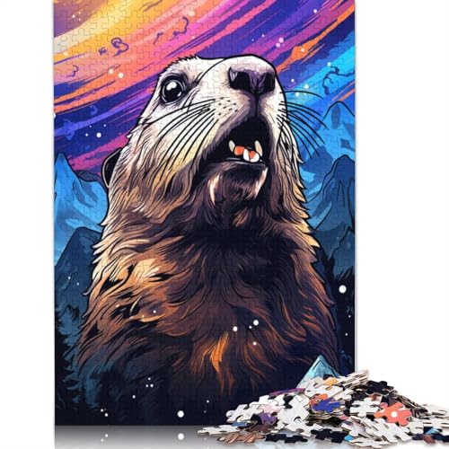Puzzle „Murmeltier“ bunt 1000 Teile Papierpuzzle für Erwachsene und Kinder ab Jahren tolles Geschenk für Erwachsene 1000 Teile (38 x 26 cm) von wuzihanptpt