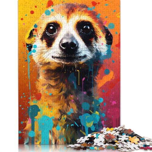 Puzzle 1000 Teile Erdmännchen buntes Puzzle für Erwachsene Holzpuzzle Heimdekoration 1000 Teile (75 x 50 cm) von wuzihanptpt