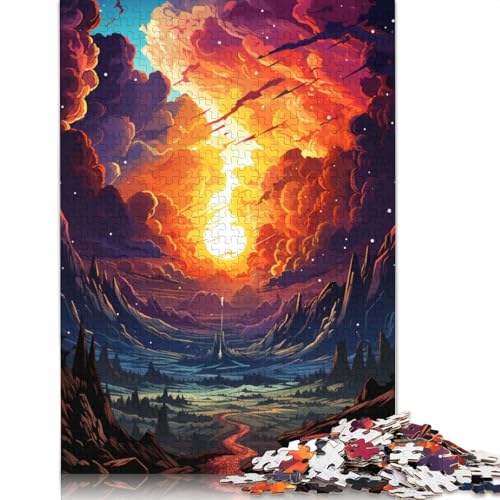 Puzzle 1000 Teile Gemälde Fantasielandschaft Puzzle für Erwachsene Holzpuzzle Heimdekoration 1000 Teile (75 x 50 cm) von wuzihanptpt