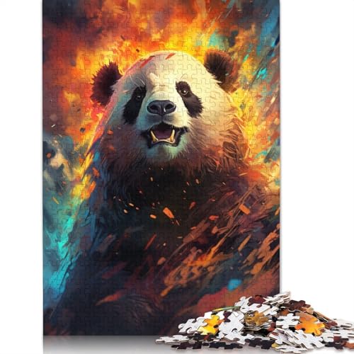 Puzzle 1000 Teile Psychedelischer Panda Puzzle für Erwachsene Holzpuzzle Heimdekoration 1000 Teile (75 x 50 cm) von wuzihanptpt