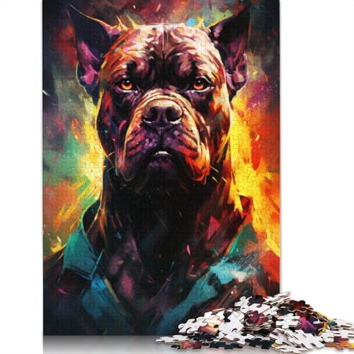Puzzle 1000 Teile für Erwachsene farbenfrohes psychedelisches Krafttier-Boxer-Puzzle für Erwachsene Holzpuzzle Familienspaß Puzzle 1000 Teile (75 x 50 cm) von wuzihanptpt