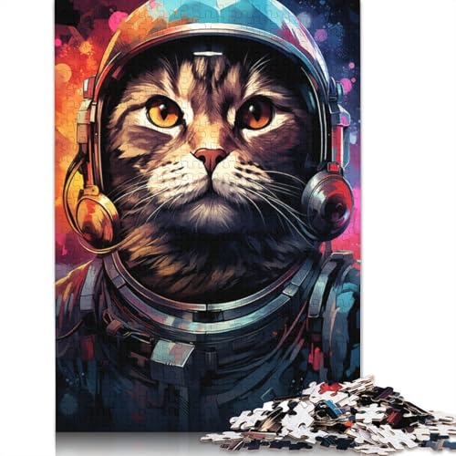 Puzzle Bunte Weltraumkatze 1000 Teile Holzpuzzle für Erwachsene und Kinder ab Jahren tolles Geschenk für Erwachsene 1000 Teile (75 x 50 cm) von wuzihanptpt