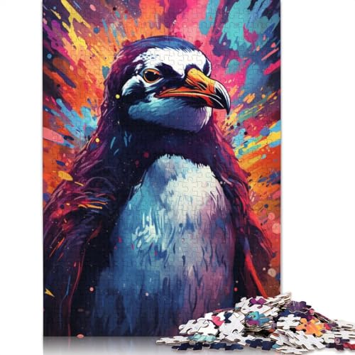 Puzzle Bunter Pinguin 1000 Teile Holzpuzzle für Erwachsene und Kinder ab Jahren tolles Geschenk für Erwachsene 1000 Teile (75 x 50 cm) von wuzihanptpt