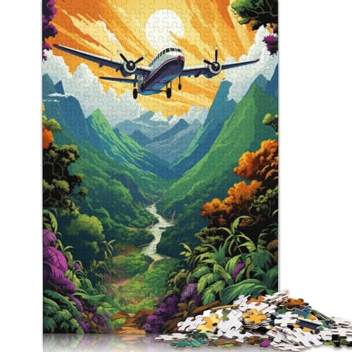 Puzzle Farbmalerei Flugzeug 1000 Teile Holzpuzzle für Erwachsene und Kinder ab Jahren tolles Geschenk für Erwachsene 1000 Teile (75 x 50 cm) von wuzihanptpt