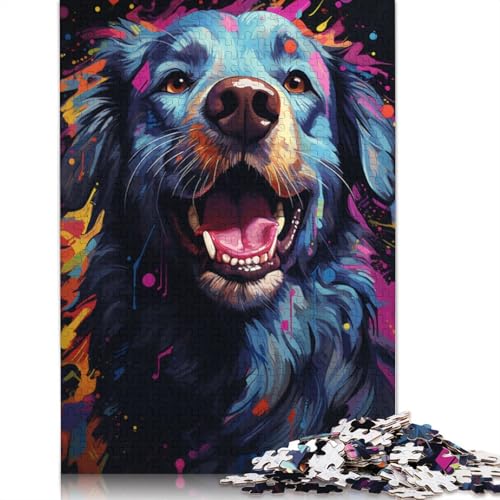 Puzzle Farbmalerei Hund 1000 Teile Holzpuzzle für Erwachsene und Kinder ab Jahren tolles Geschenk für Erwachsene 1000 Teile (75 x 50 cm) von wuzihanptpt