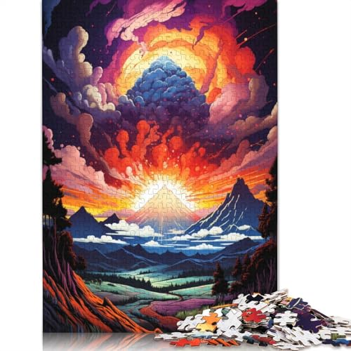 Puzzle Vulkanausbrüche 1000 Teile Puzzle für Erwachsene Holzpuzzle für Erwachsene und Kinder ab Jahren lustige Puzzlespiele 1000 Teile (75 x 50 cm) von wuzihanptpt