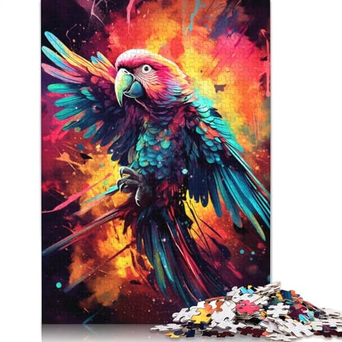 Puzzle bunter Psychedelischer Papagei 1000 Teile Papierpuzzle für Erwachsene und Kinder ab Jahren tolles Geschenk für Erwachsene 1000 Teile (38 x 26 cm) von wuzihanptpt