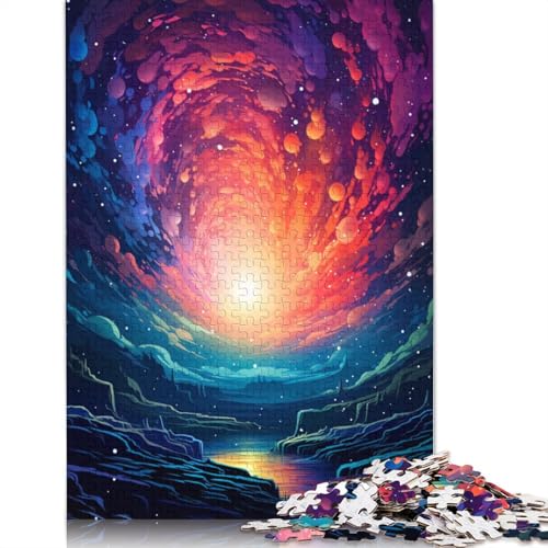 Puzzle farbenfroh psychedelisch verträumte Galaxie 1000 Teile Holzpuzzle für Erwachsene und Kinder ab Jahren tolles Geschenk für Erwachsene 1000 Teile (75 x 50 cm) von wuzihanptpt