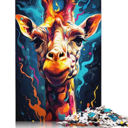Puzzle farbenfrohes Giraffengemälde 1000 Teile Holzpuzzle für Erwachsene und Kinder ab Jahren tolles Geschenk für Erwachsene 1000 Teile (75 x 50 cm) von wuzihanptpt