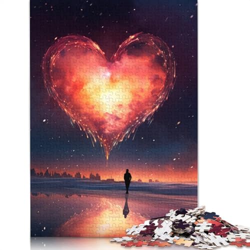 Puzzle für „Herz am Strand“ 1000 Teile Puzzle aus Papier Puzzles für Erwachsene und Kinder ab Jahren Lernspiel Herausforderungsspielzeug 1000 Teile (38 x 26 cm) von wuzihanptpt