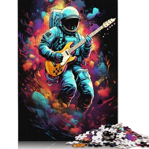 Puzzle für Astronauten der Gitarre spielt 1000 Teile Puzzle aus Papier Puzzle für Erwachsene und Kinder ab Jahren Lernspiel Herausforderungsspielzeug 1000 Teile (38 x 26 cm) von wuzihanptpt