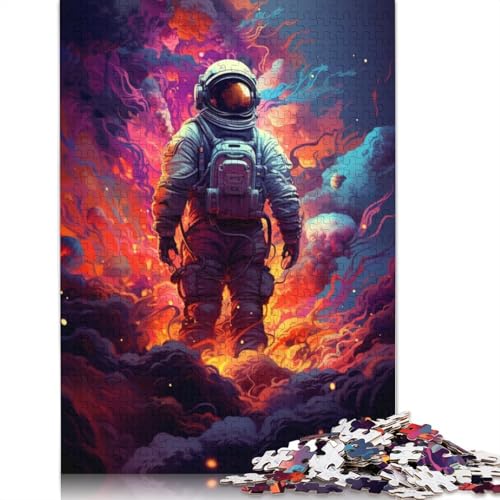 Puzzle für Astronauten im geheimnisvollen Universum 1000-teiliges Puzzle Holzpuzzle für Erwachsene und Kinder ab Jahren Lernspiel Herausforderungsspielzeug 1000 Teile (75 x 50 cm) von wuzihanptpt
