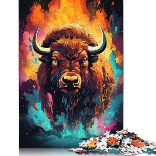 Puzzle für Bisons farbenfrohes psychedelisches Puzzle mit 1000 Teilen für und Kinder Papierpuzzle für und Kinder ab einem Alter von 1000 Teilen tolles Geschenk für von wuzihanptpt