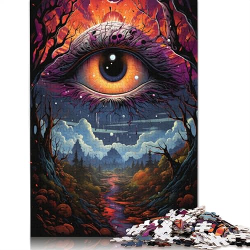 Puzzle für Bunte Fantasieaugen 1000 Teile Holzpuzzle für Erwachsene und die ganze Familie anspruchsvolles Spiel 1000 Teile (75 x 50 cm) von wuzihanptpt