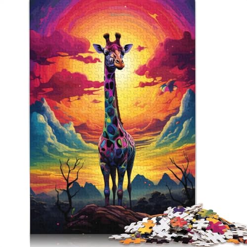 Puzzle für Bunte Giraffe 1000 Teile Holzpuzzle für Erwachsene und Kinder ab Jahren Unterhaltung 1000 Teile (75 x 50 cm) von wuzihanptpt