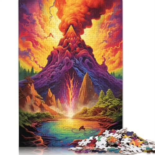 Puzzle für Erwachsene „Der psychedelische Vulkan ist ausgebrochen“ 1000 Teile Puzzle für Erwachsene Papierpuzzle für Erwachsene und Kinder ab Jahren tolles Geschenk für Erwachsene von wuzihanptpt