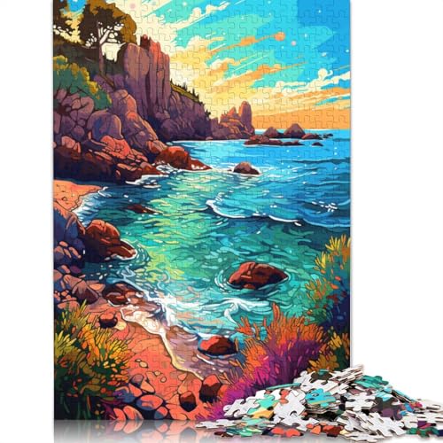 Puzzle für Erwachsene „Die farbenfrohe Psychedelia vom Strand von Rocapina“ 1000 Teile Puzzle für Erwachsene Holzpuzzle für Erwachsene und Kinder ab Jahren tolles Geschenk für Erwachsene von wuzihanptpt