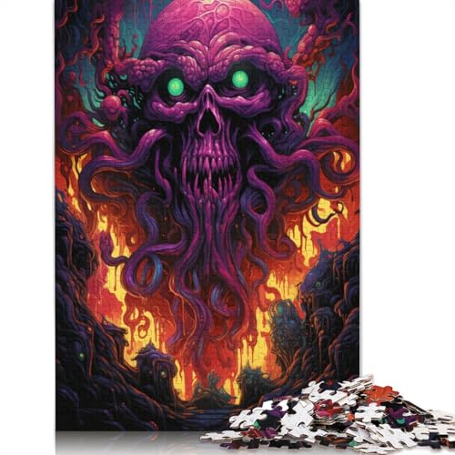 Puzzle für Erwachsene „Die farbenfrohe Psychedelie der Invasion von Cthulhu“ Puzzle 1000 Teile für Erwachsene Papierpuzzle für Erwachsene und Kinder ab Jahren Familienpuzzlespiel von wuzihanptpt