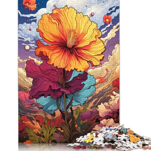 Puzzle für Erwachsene „Die farbenfrohe Psychedelie der Zistrose“ 1000-teiliges Puzzle Holzpuzzle für Kinder ab Jahren Lernspiel 1000 Teile (75 x 50 cm) von wuzihanptpt