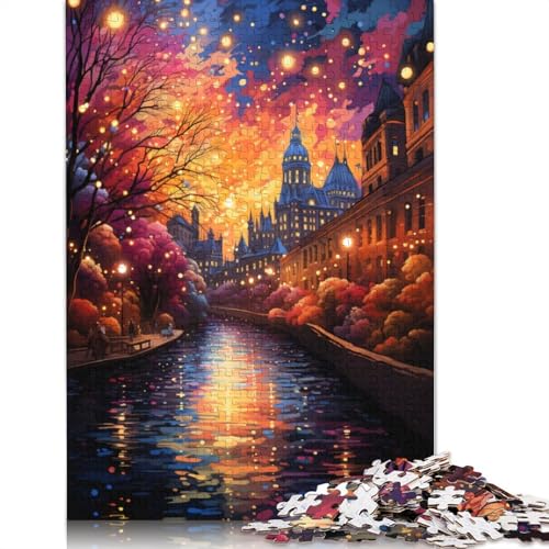 Puzzle für Erwachsene „Die farbenfrohe Psychedelie des Rideau-Kanals“ 1000-teiliges Puzzle für Erwachsene und Kinder Holzpuzzle für Erwachsene und Kinder Lernspiel Herausforderungsspielzeug von wuzihanptpt