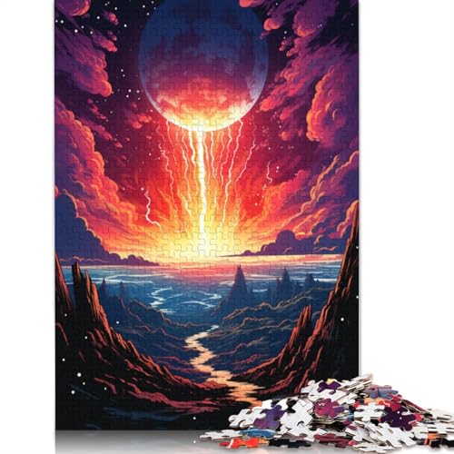 Puzzle für Erwachsene 1000 Teile „Die farbenfrohe Psychedelia des Neonplaneten“ Puzzle für Erwachsene Holzpuzzle tolle Geschenke zu Weihnachten 1000 Teile (75 x 50 cm) von wuzihanptpt