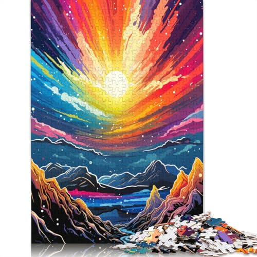 Puzzle für Erwachsene 1000 Teile „Die farbenfrohe Psychedelie des Berges Elbrus“ Puzzle für Kinder Papierpuzzle Lernspiel 1000 Teile (38 x 26 cm) von wuzihanptpt