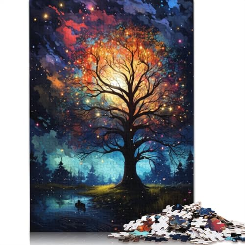 Puzzle für Erwachsene 1000 Teile Baum unter Sternenhimmel Puzzle für Erwachsene Holzpuzzle anspruchsvolles Spiel 1000 Teile (75 x 50 cm) von wuzihanptpt