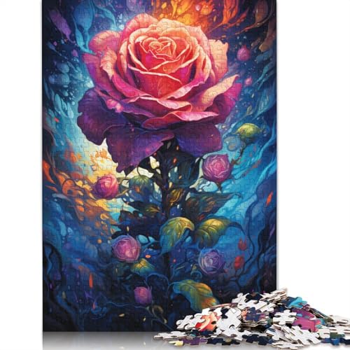 Puzzle für Erwachsene 1000 Teile Bunte Rosen Puzzle für Erwachsene Papierpuzzle anspruchsvolles Spiel 1000 Teile (38 x 26 cm) von wuzihanptpt