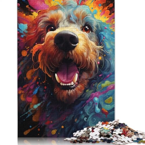 Puzzle für Erwachsene 1000 Teile Bunter Pudel Puzzle für Kinder Papierpuzzle Lernspiel 1000 Teile (38 x 26 cm) von wuzihanptpt