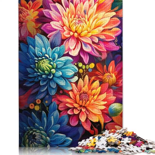 Puzzle für Erwachsene 1000 Teile Fantasie Bunte Blumen Puzzle für Erwachsene Papierpuzzle Lernspiel 1000 Teile (38x26cm) von wuzihanptpt