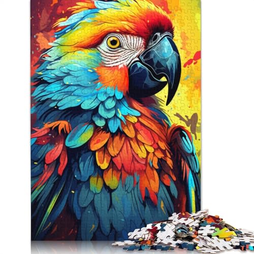 Puzzle für Erwachsene 1000 Teile Fantasie-Puzzle mit psychedelischem Papagei für Kinder Papierpuzzle Heimdekoration 1000 Teile (38 x 26 cm) von wuzihanptpt