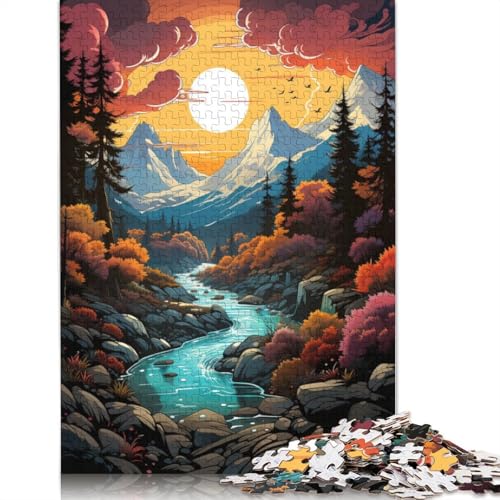 Puzzle für Erwachsene 1000 Teile Fantasie-Sonnenuntergangslandschaft Puzzle für Erwachsene Holzpuzzle anspruchsvolles Spiel 1000 Teile (75 x 50 cm) von wuzihanptpt