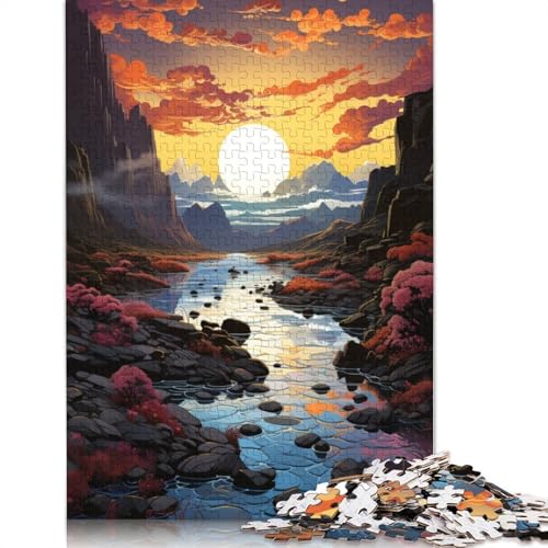 Puzzle für Erwachsene 1000 Teile Fantasie-Sonnenuntergangslandschaft Puzzle für Erwachsene Papierpuzzle anspruchsvolles Spiel 1000 Teile (38 x 26 cm) von wuzihanptpt