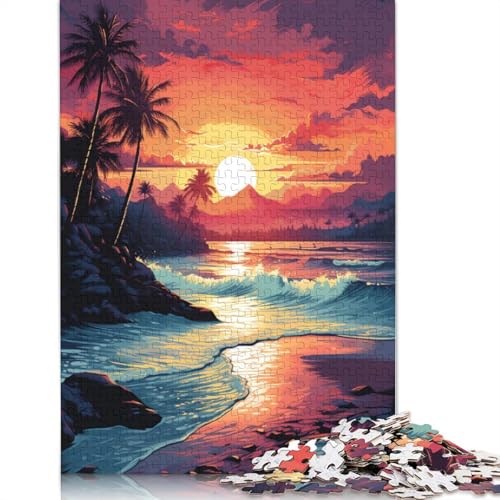 Puzzle für Erwachsene 1000 Teile Fantasie-Sonnenuntergangsstrand Puzzle für Erwachsene Papierpuzzle Lernspiel 1000 Teile (38 x 26 cm) von wuzihanptpt