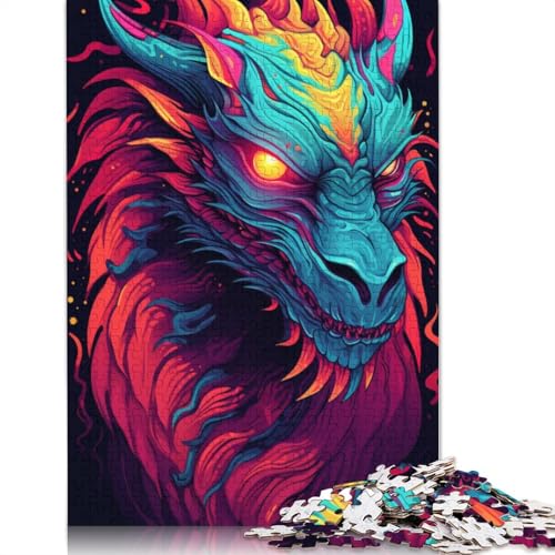 Puzzle für Erwachsene 1000 Teile Farbdrachen-Puzzle Holzpuzzle Heimdekorationspuzzle 1000 Teile (75 x 50 cm) von wuzihanptpt