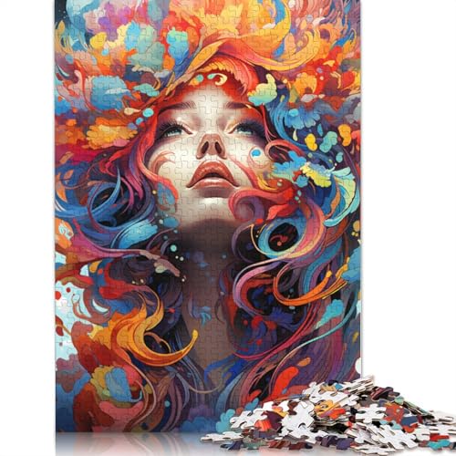 Puzzle für Erwachsene 1000 Teile Farbkunst-Mädchen-Puzzle für Erwachsene Holzpuzzle Lernspiel 1000 Teile (75 x 50 cm) von wuzihanptpt