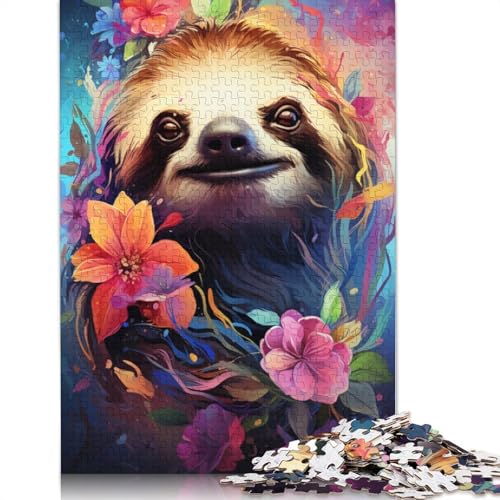 Puzzle für Erwachsene 1000 Teile Farbmalerei Faultier-Puzzle für Erwachsene Papierpuzzle Lernspiel 1000 Teile (38 x 26 cm) von wuzihanptpt