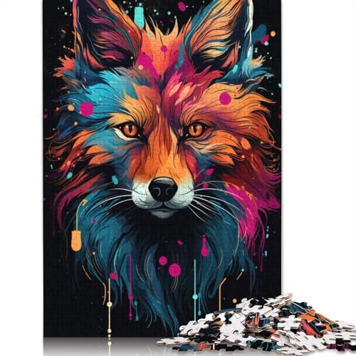 Puzzle für Erwachsene 1000 Teile Farbzeichnung von Fuchs-Puzzles Holzpuzzle Heimdekorationspuzzle 1000 Teile (75 x 50 cm) von wuzihanptpt