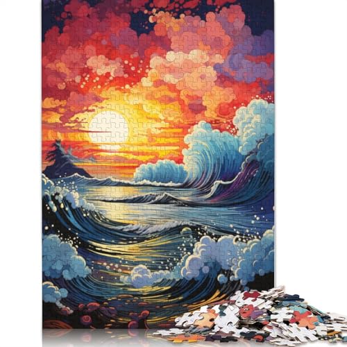 Puzzle für Erwachsene 1000 Teile Küste unter Sonnenuntergang Puzzle für Erwachsene Papierpuzzle anspruchsvolles Spiel 1000 Teile (38 x 26 cm) von wuzihanptpt