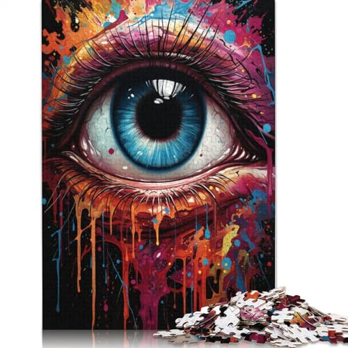 Puzzle für Erwachsene 1000 Teile Malen Farbe Augen Puzzle für Erwachsene Holzpuzzle Lernspiel 1000 Teile (75 x 50 cm) von wuzihanptpt