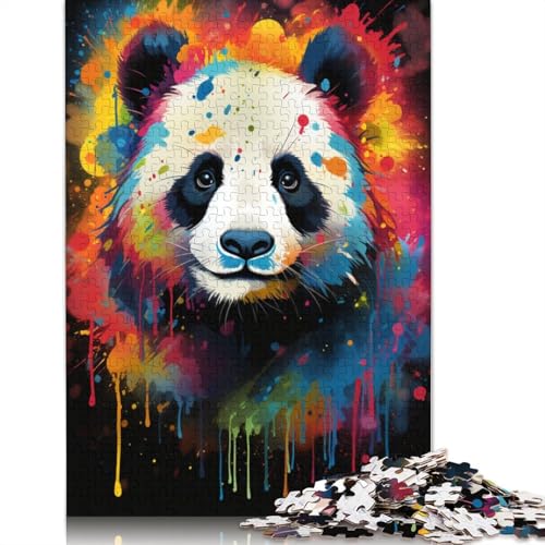 Puzzle für Erwachsene 1000 Teile Malen buntes Panda-Puzzle für Erwachsene und Kinder Holzpuzzle Lernspielzeug 1000 Teile (75 x 50 cm) von wuzihanptpt