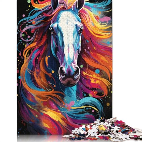 Puzzle für Erwachsene 1000 Teile Malerei Farbpferd Puzzle für Erwachsene Holzpuzzle Lernspiel 1000 Teile (75 x 50 cm) von wuzihanptpt
