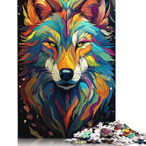 Puzzle für Erwachsene 1000 Teile Malerei Farbwolf-Puzzle für Erwachsene Papierpuzzle Lernspiel 1000 Teile (38 x 26 cm) von wuzihanptpt