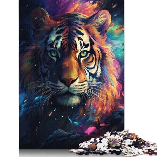 Puzzle für Erwachsene 1000 Teile Psychedelischer Tiger Puzzle für Erwachsene Papierpuzzle anspruchsvolles Spiel 1000 Teile (38 x 26 cm) von wuzihanptpt