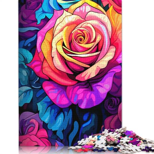 Puzzle für Erwachsene 1000 Teile Rose_bunt Puzzle für Kinder Holzpuzzle Lernspiel 1000 Teile (75 x 50 cm) von wuzihanptpt