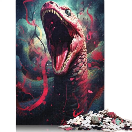 Puzzle für Erwachsene 1000 Teile buntes Giftschlangen-Puzzle für Erwachsene Holzpuzzle Lernspiel 1000 Teile (75 x 50 cm) von wuzihanptpt