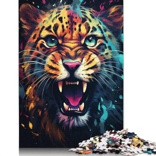 Puzzle für Erwachsene 1000 Teile farbenfrohe Psychedelie süßer Kleiner galaktischer Leoparden Puzzle für Erwachsene Papierpuzzle lustiges Geschenk 1000 Teile (38 x 26 cm) von wuzihanptpt